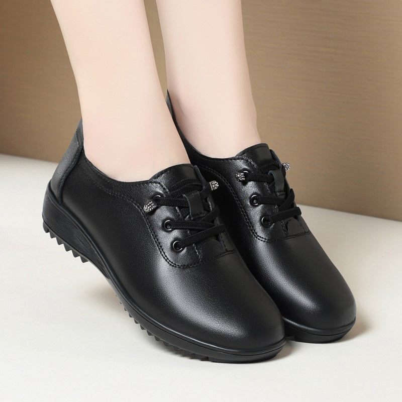 Women's Spring Single Low Wedge Short Mother Women's Shoes