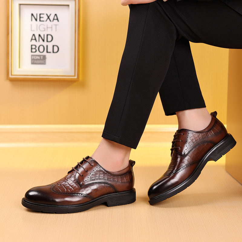 Men's Business Formal Wear Brogue British Style Leather Shoes