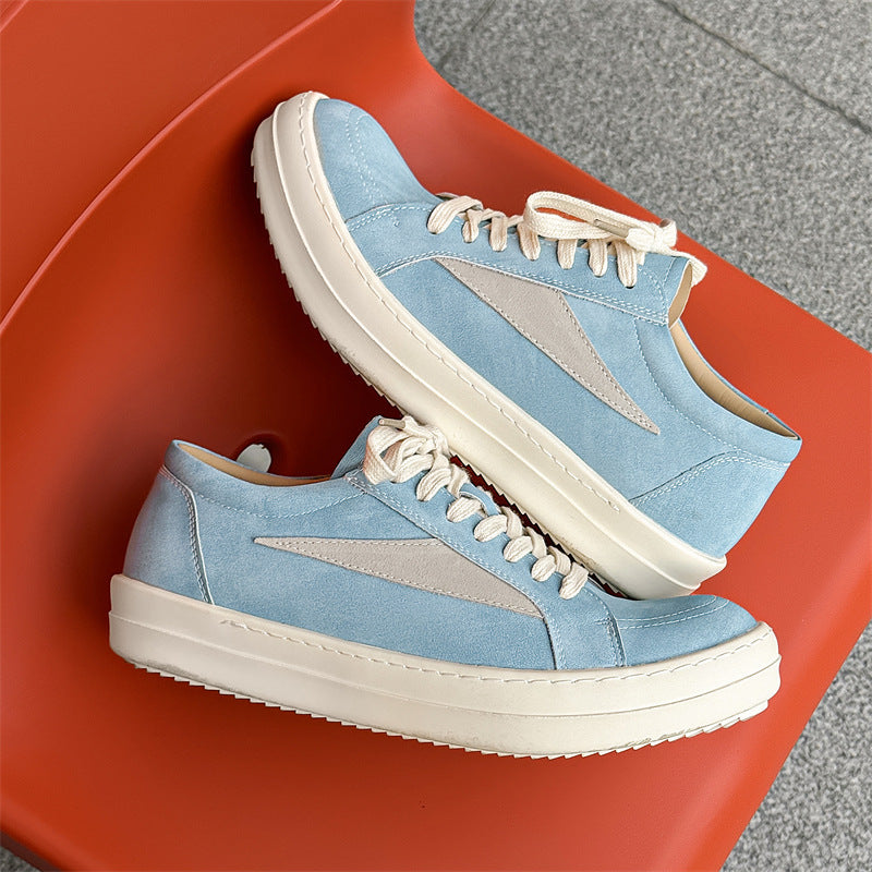 Men's Dark High Street Style Low Top Retro Sports Platform Trendy Sneakers