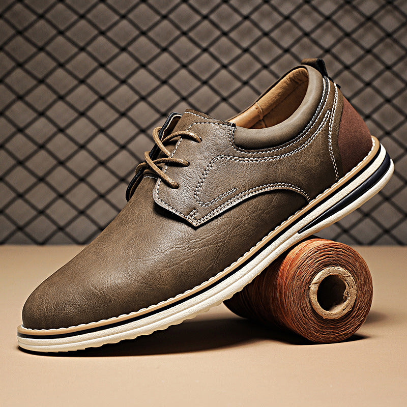 Men's Genuine Plus Size Breathable Trendy Handmade Men's Casual Leather Shoes