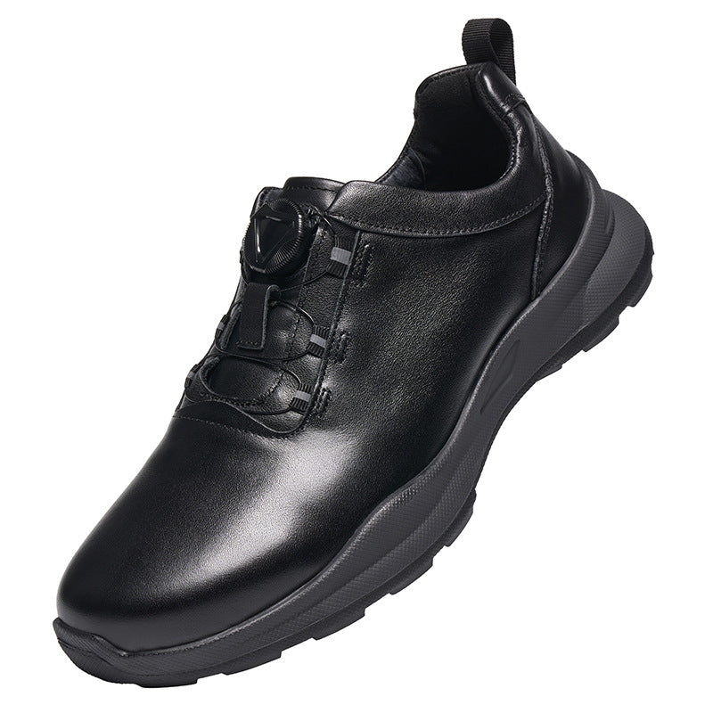 Men's Rotating Buckle Genuine Full Cowhide Soft Leather Shoes