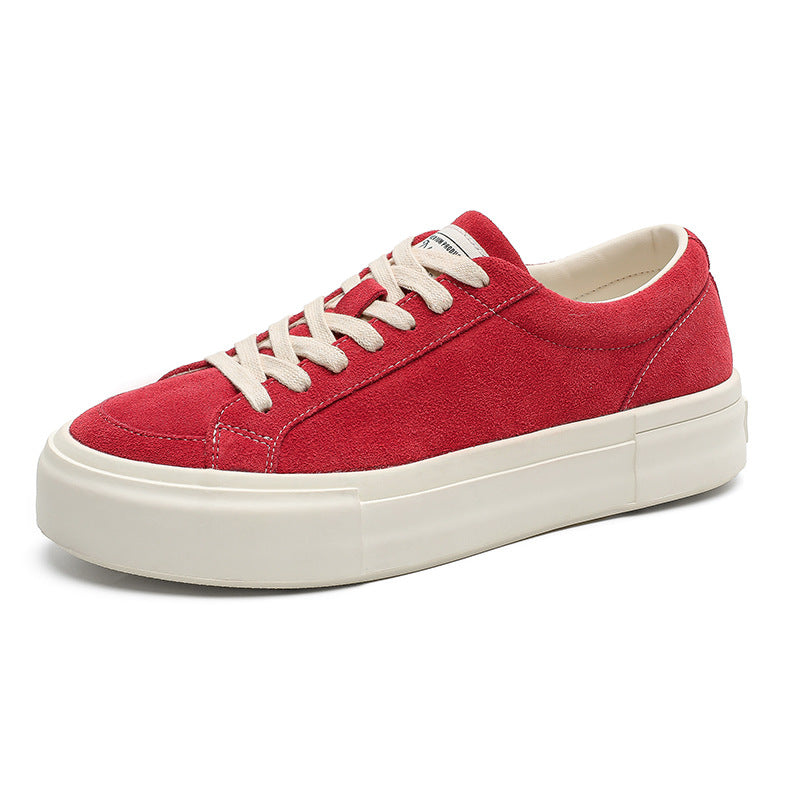 Round Toe Breathable Classic Retro Style Thick Men's Board Shoes