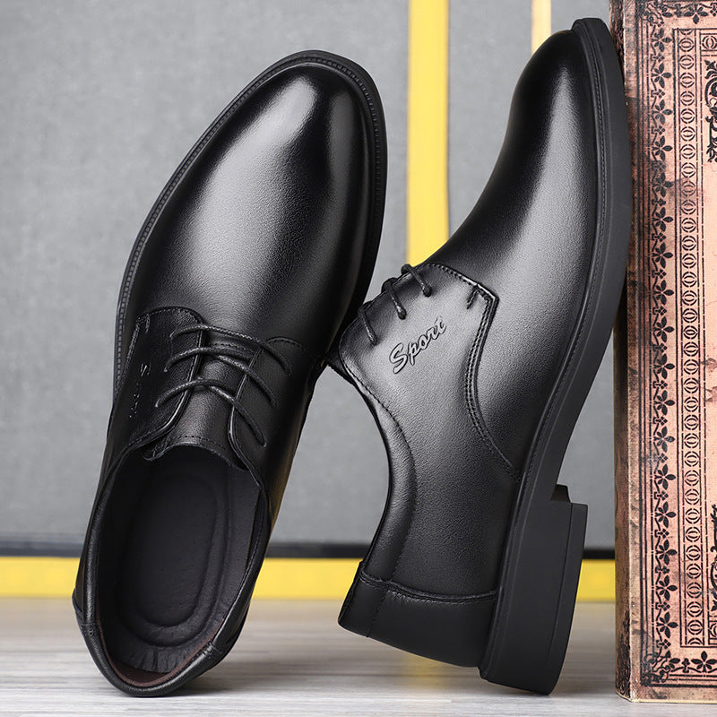 Men's Layer Cowhide Formal Authentic Real Cow Breathable Soft Leather Shoes
