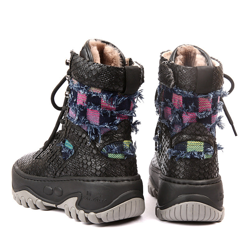 Women's Integrated Fleece-lined Thick Waterproof Northeast Outdoor Snow Boots