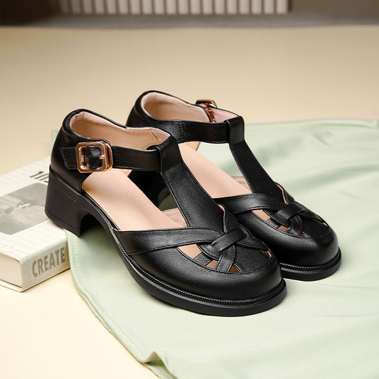 Women's Style Closed Toe Summer Woven Thick Soft Bottom Sandals