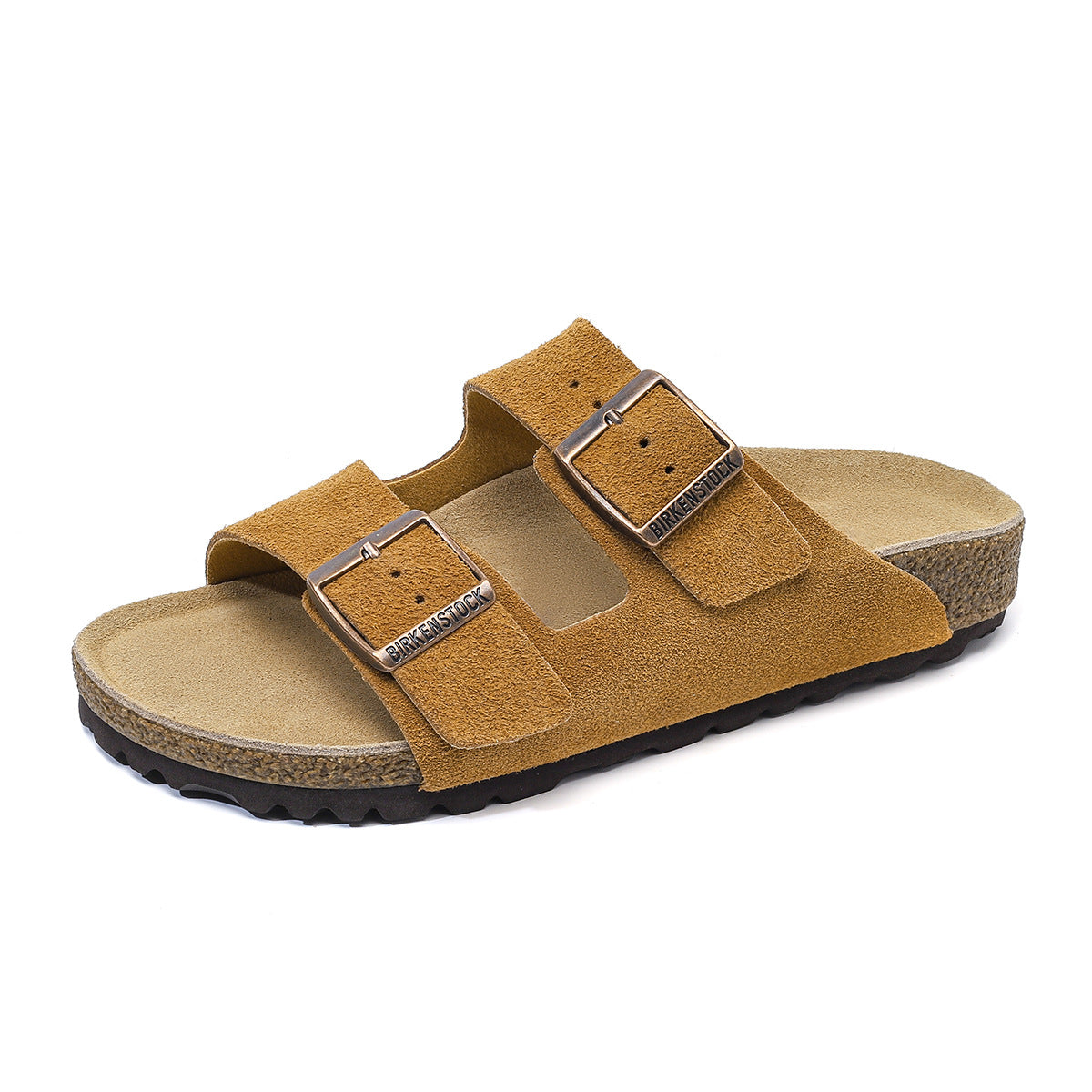 Women's & Men's Original Cowhide Double-breasted Cork Sole Fashion Sandals
