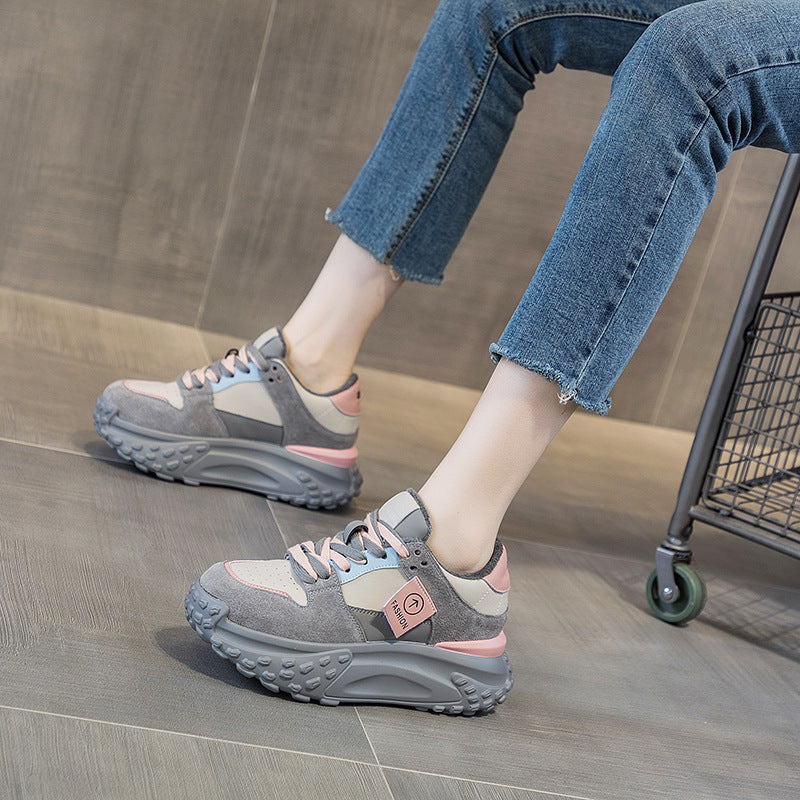 Women's Dad Thick-soled Sports Korean White Trendy Women's Casual Shoes