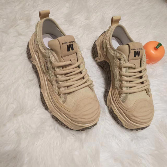 Women's Bottom Ugly Cute Fried Street Beggar Canvas Shoes