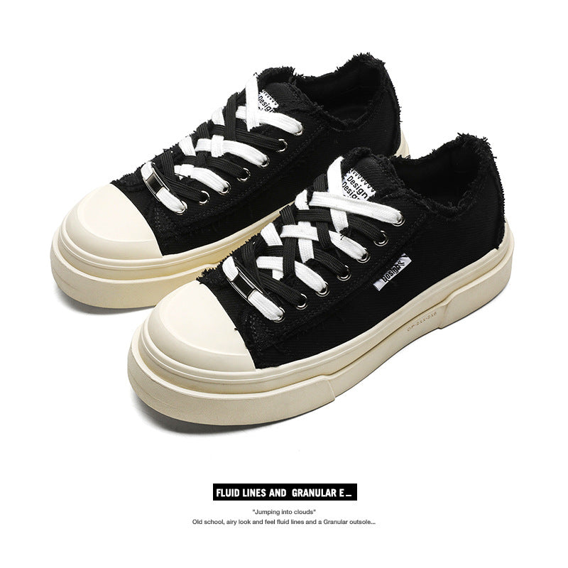 Women's & Men's Wang Crescent Classic Retro Platform Versatile Canvas Shoes
