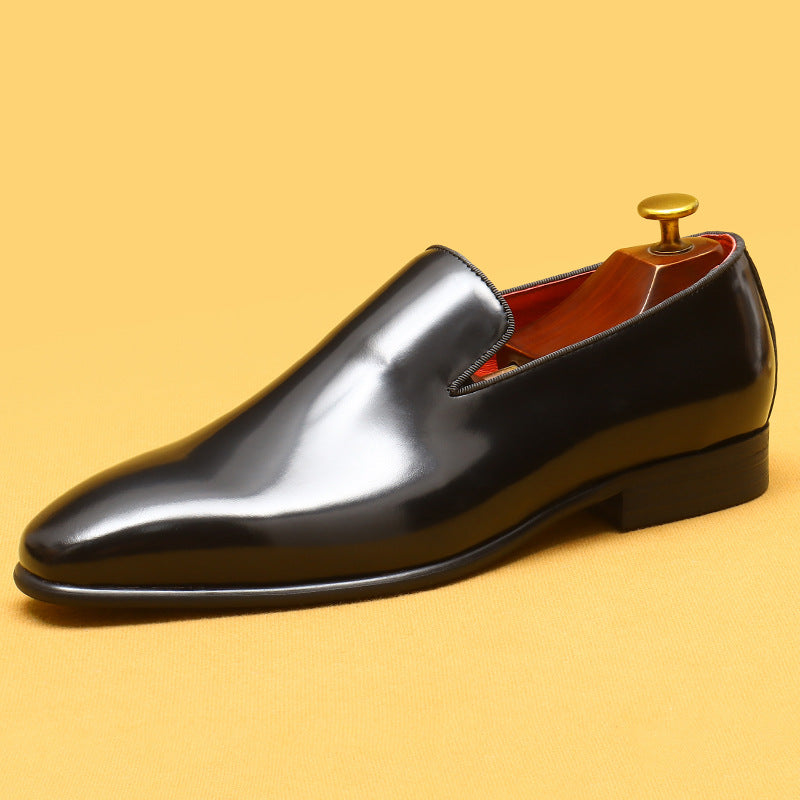 Men's Business Genuine Cattlehide Surface Patent Glossy Leather Shoes