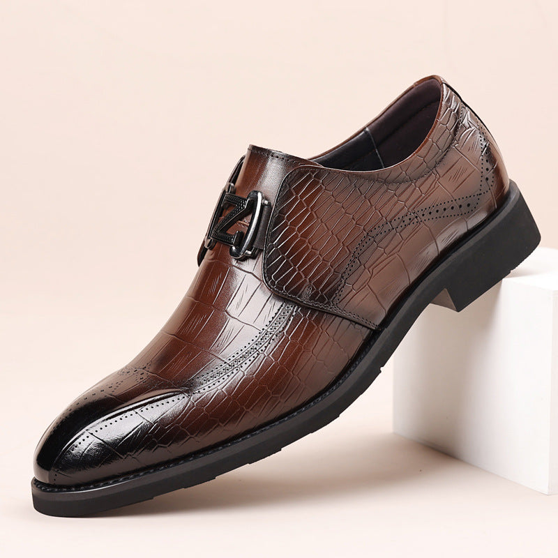 Men's Business Formal Wear Cowhide Wedding Genuine Leather Shoes