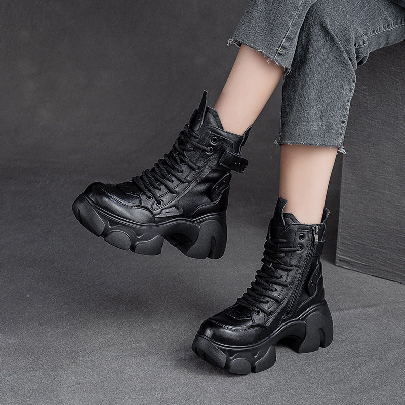 Women's Platform Martin Fleece-lined Thermal Booties First Women's Shoes