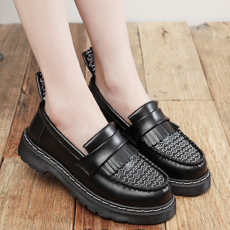 Women's Genuine Martin British Style Iti Round Loafers
