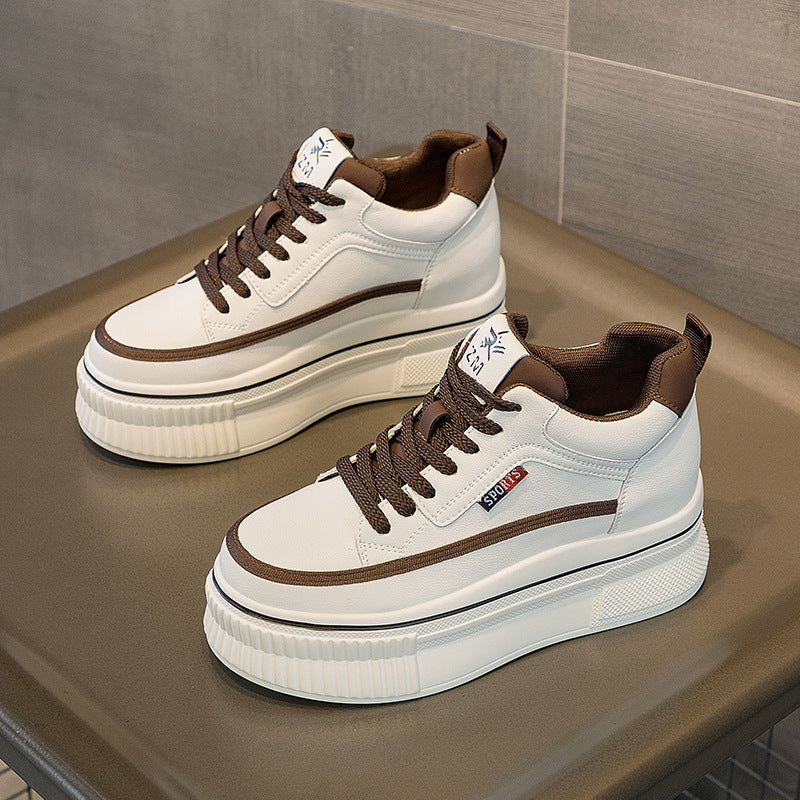 Women's Platform Small White Simple Veet Wedge Sneakers