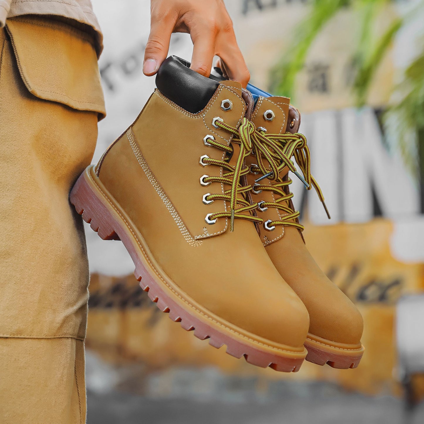 Men's Lan Oxford Outsole Motorcycle Tooling Big Boots