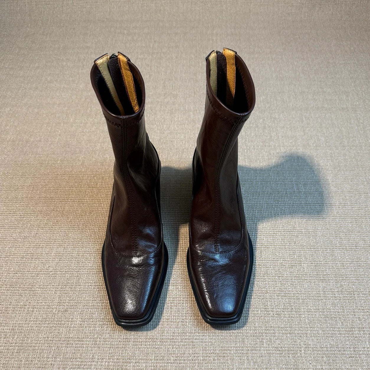 Platform Wedge Square Toe Stretch Thin Boots