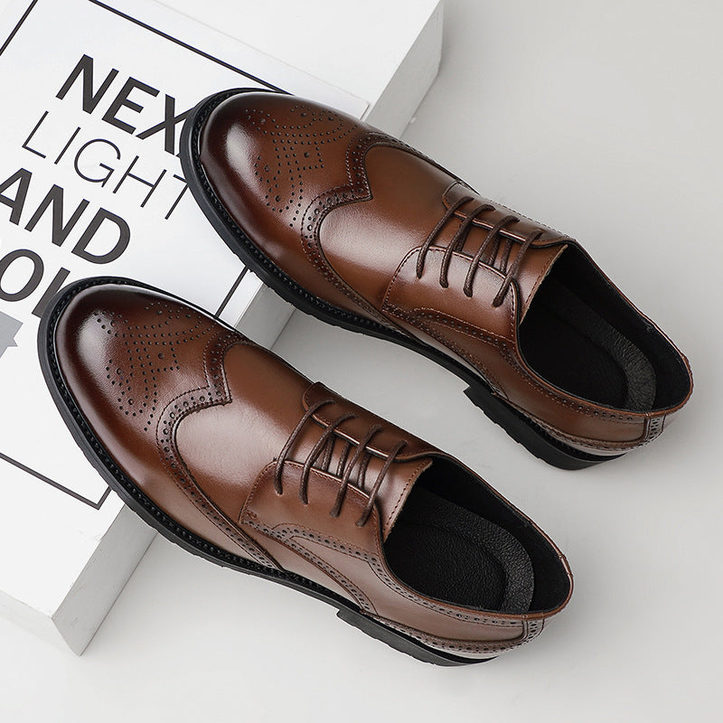 Men's First Layer Cowhide Soft Sole British Men's Business Leather Shoes