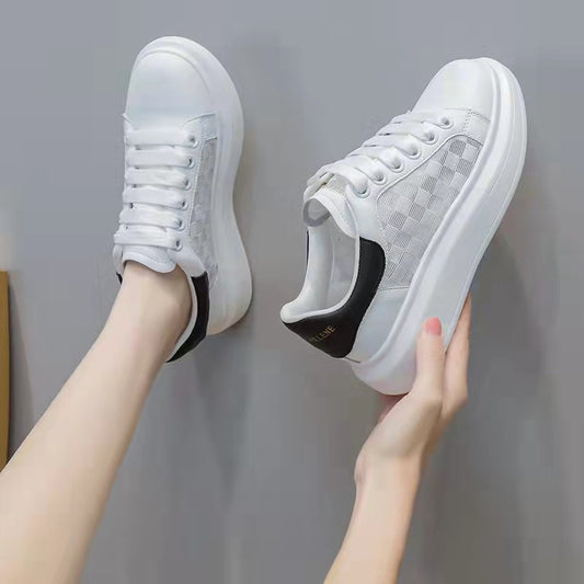 Women's White Summer Breathable Female Tennis Versatile Casual Shoes