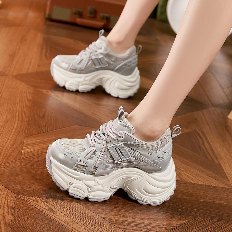 Women's Dad Spring Breathable Mesh Lightweight Height Women's Sports Shoes