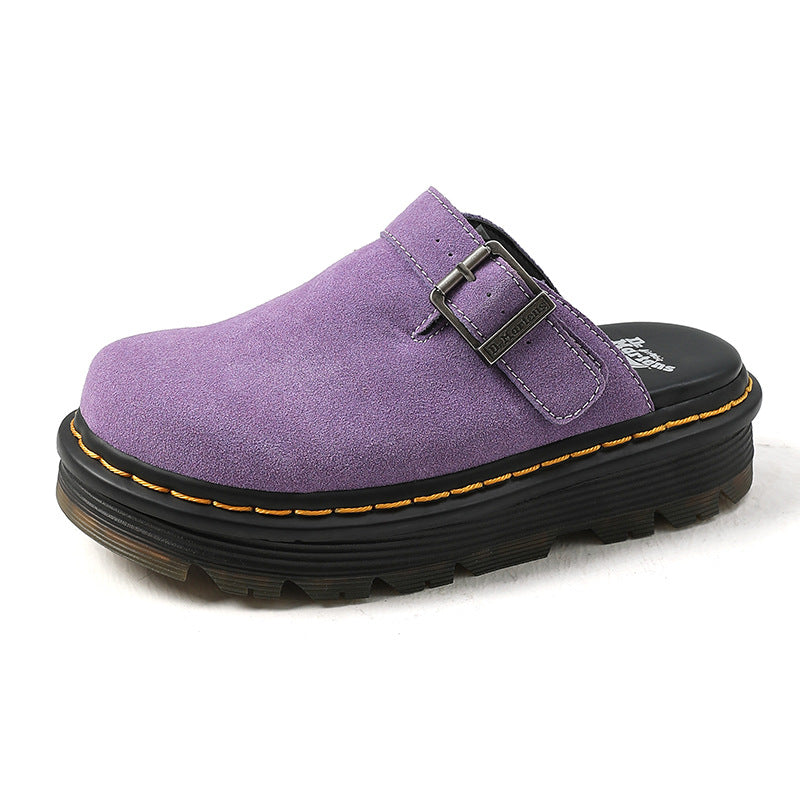 Women's Closed Toe Low-cut Flat Retro Large Size Slippers