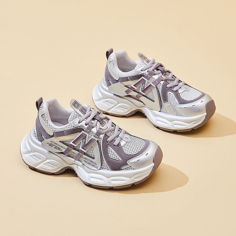 Women's Dad Fashionable Spring Korean Style Thick Sneakers