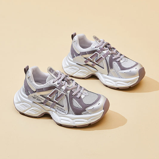 Women's Dad Fashionable Spring Korean Style Thick Sneakers