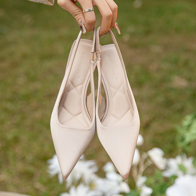 Women's High Stiletto Pointed Toe Closed Back Heels