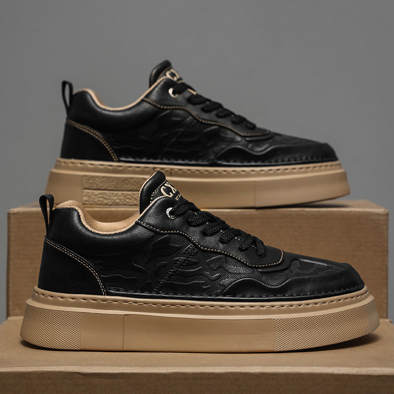 Men's High-grade Versatile Design Height Increasing Green Sneakers
