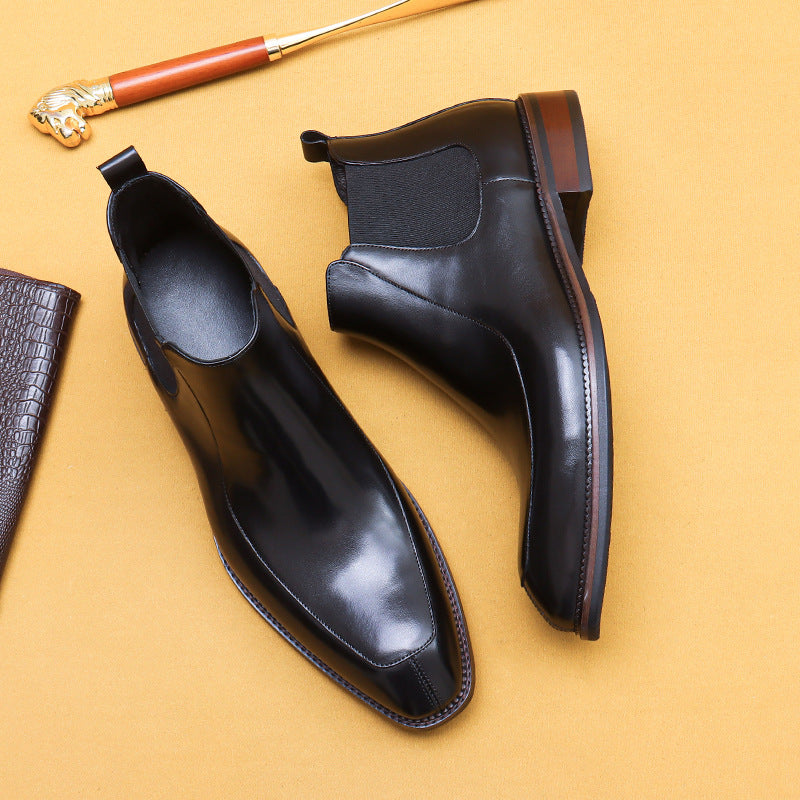 Men's Winter Black Martin Business Pointed British Boots