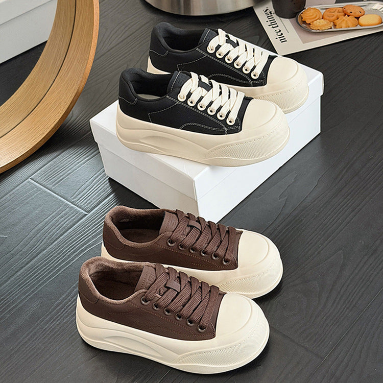 Women's Super Light White Fleece Platform Flat Men's Shoes