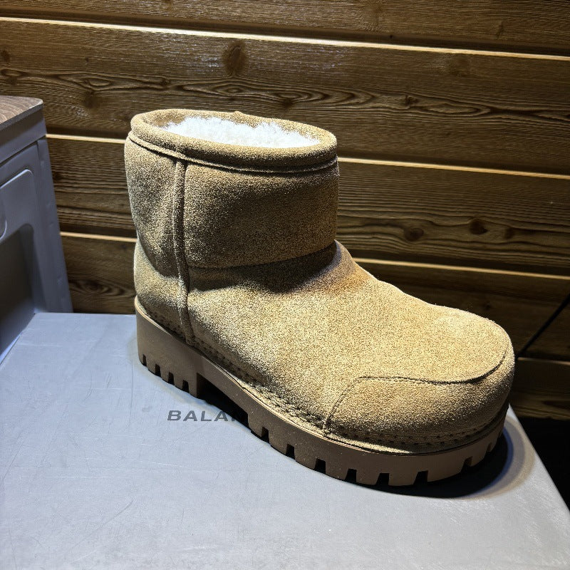 Women's & Men's Couple Big Toe Thick Bottom Slip-on Short For Warm Snow Boots