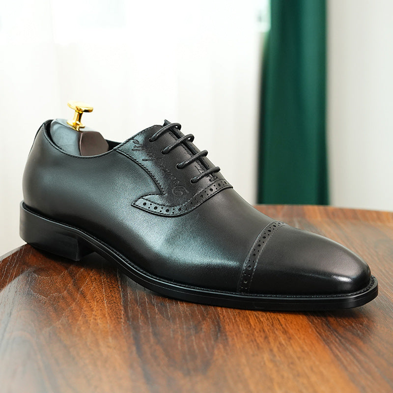Men's Brogue Formal Wear Business Oxford Handmade Leather Shoes
