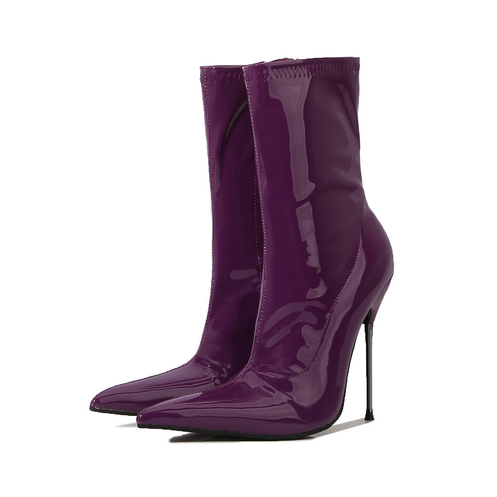 Pointed Toe Sexy Pole Dance Iron Large Boots