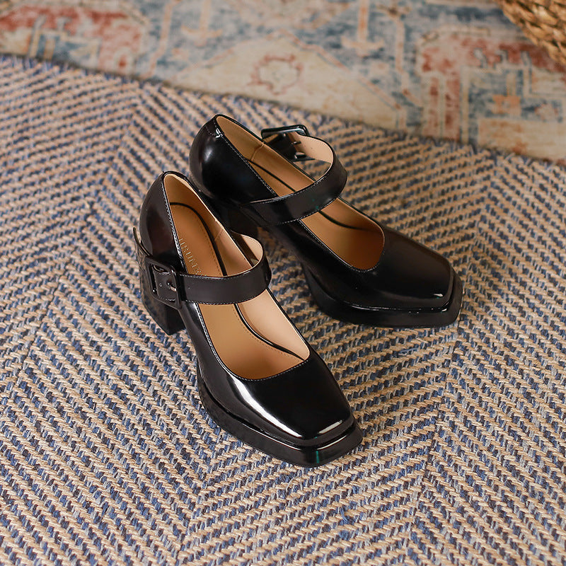 Women's Waterproof Platform High Autumn Chunky Square Women's Shoes