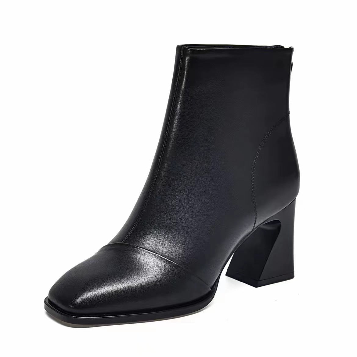 Women's Toe High Booties Real With Fleece Lining Fashion Boots