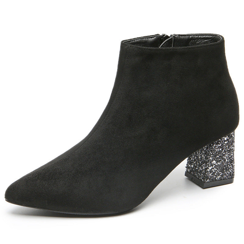 High Pointed Toe Small Size Ankle Boots