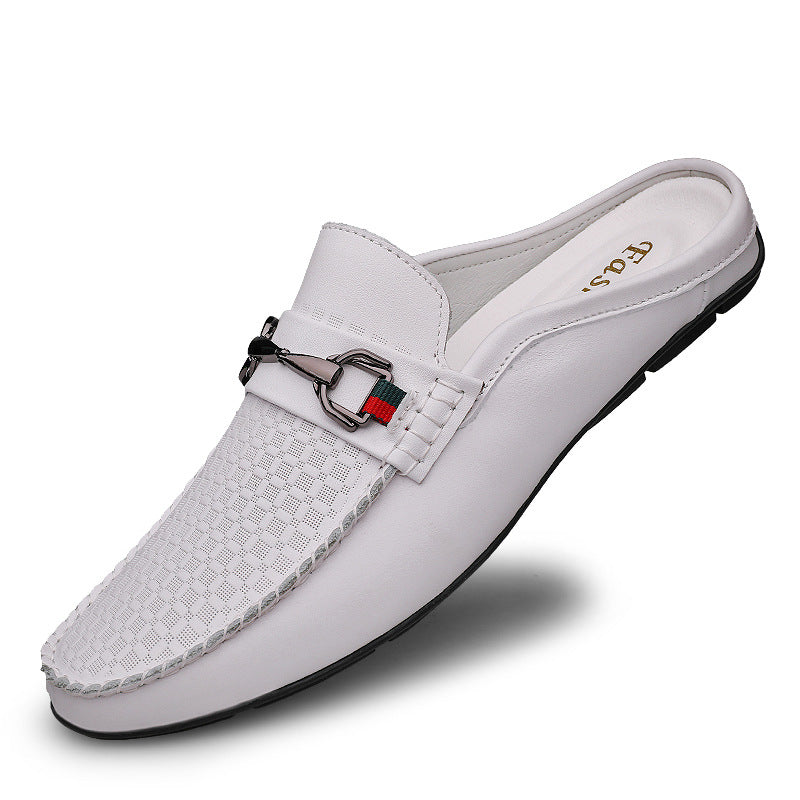 Cowhide Soft Bottom Breathable One Pedal Leather Shoes