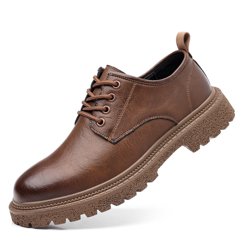 Men's Retro Business Platform Big Head British Leather Shoes