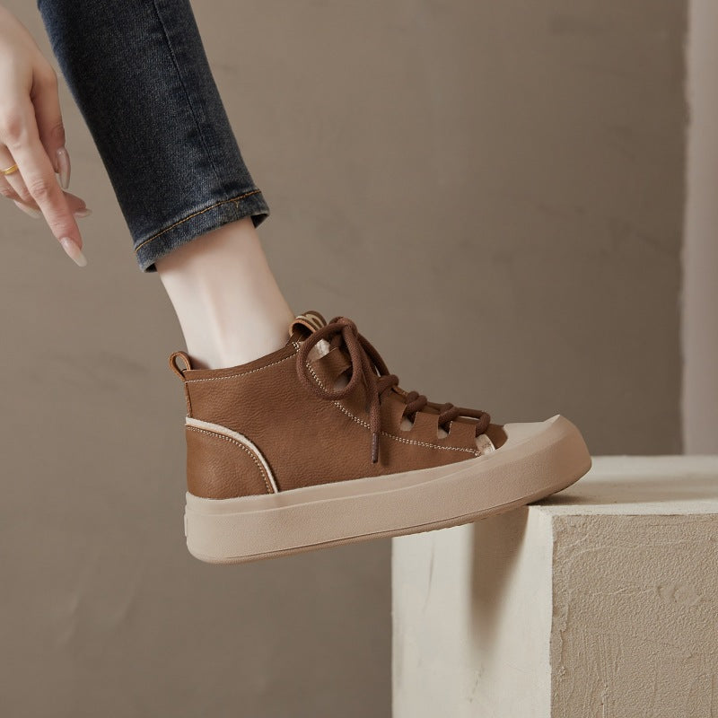 Women's Vintage Genuine Made Korean Platform Big Boots