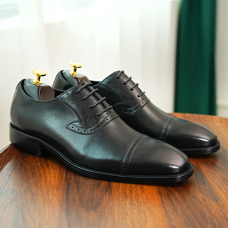 Men's Brogue Formal Wear Business Oxford Handmade Leather Shoes