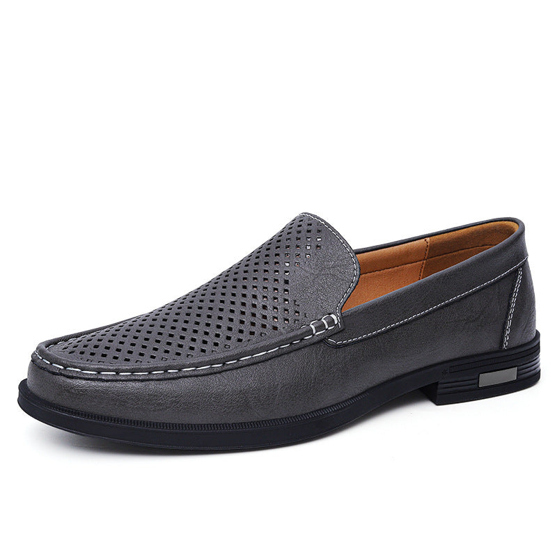 Men's Plus Size Cowhide British White Business Men's Casual Leather Shoes
