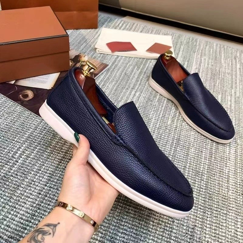 Home Summer Solid Color Low-cut Genuine Viscose Round Casual Shoes