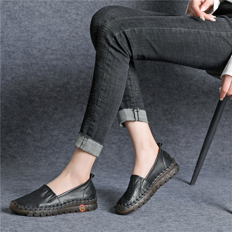 Women's Style Flat Pumps Mother Soft Bottom Low-cut Men's Shoes