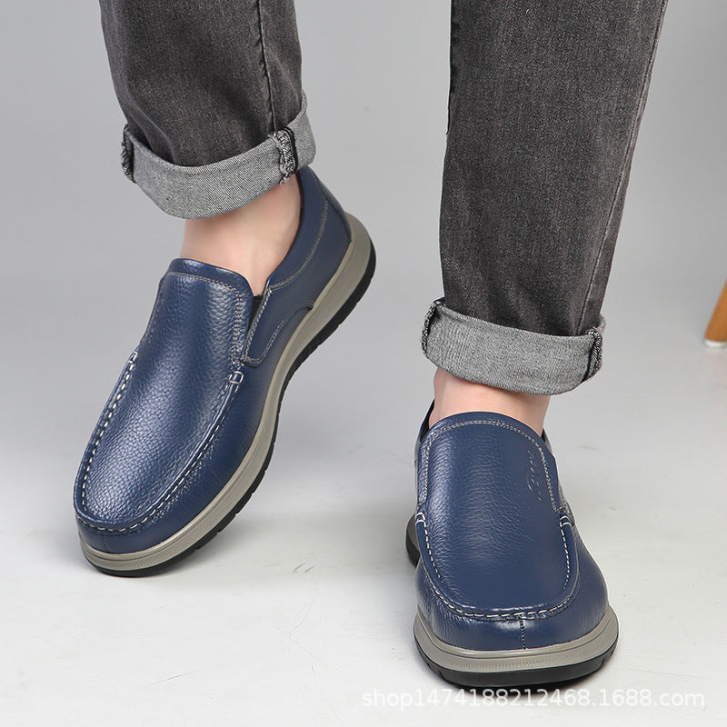 Men's Autumn First Layer Cowhide Driving Loafers