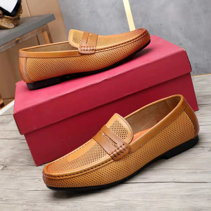 Men's First Layer Cowhide Soft Bottom Breathable Casual Shoes