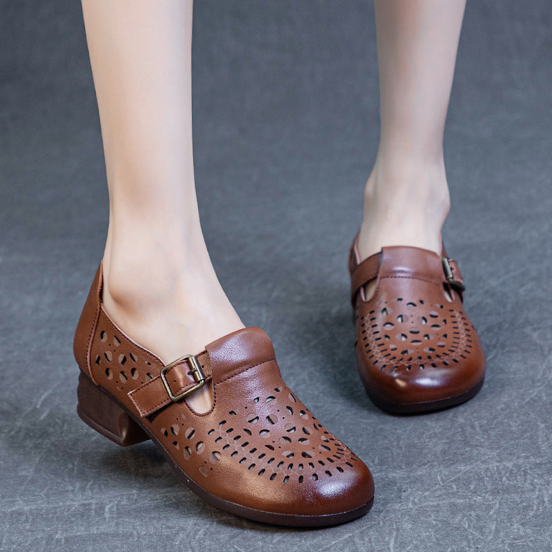 Women's Summer Thick Mid Soft Bottom First Heels