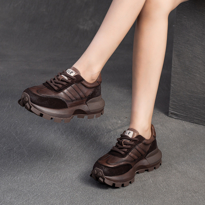 Women's Shu Retro Distressed Hand-rub Color Pumps Casual Shoes
