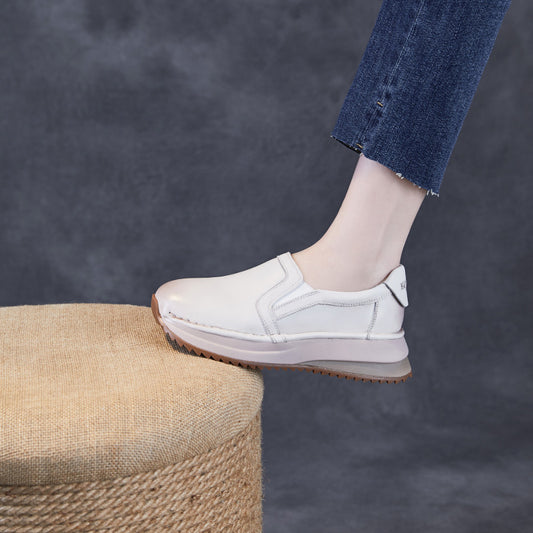 Women's Spring Slip-on Big Foot Size Pumps Casual Shoes