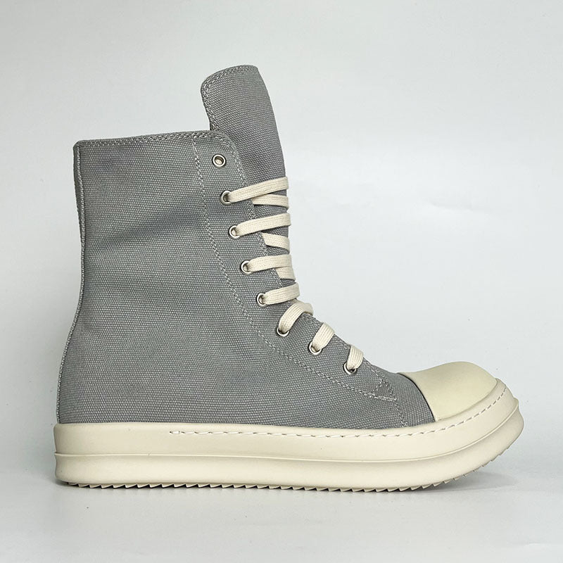 Men's Thick-soled Round Head Leisure Board Plus Canvas Shoes