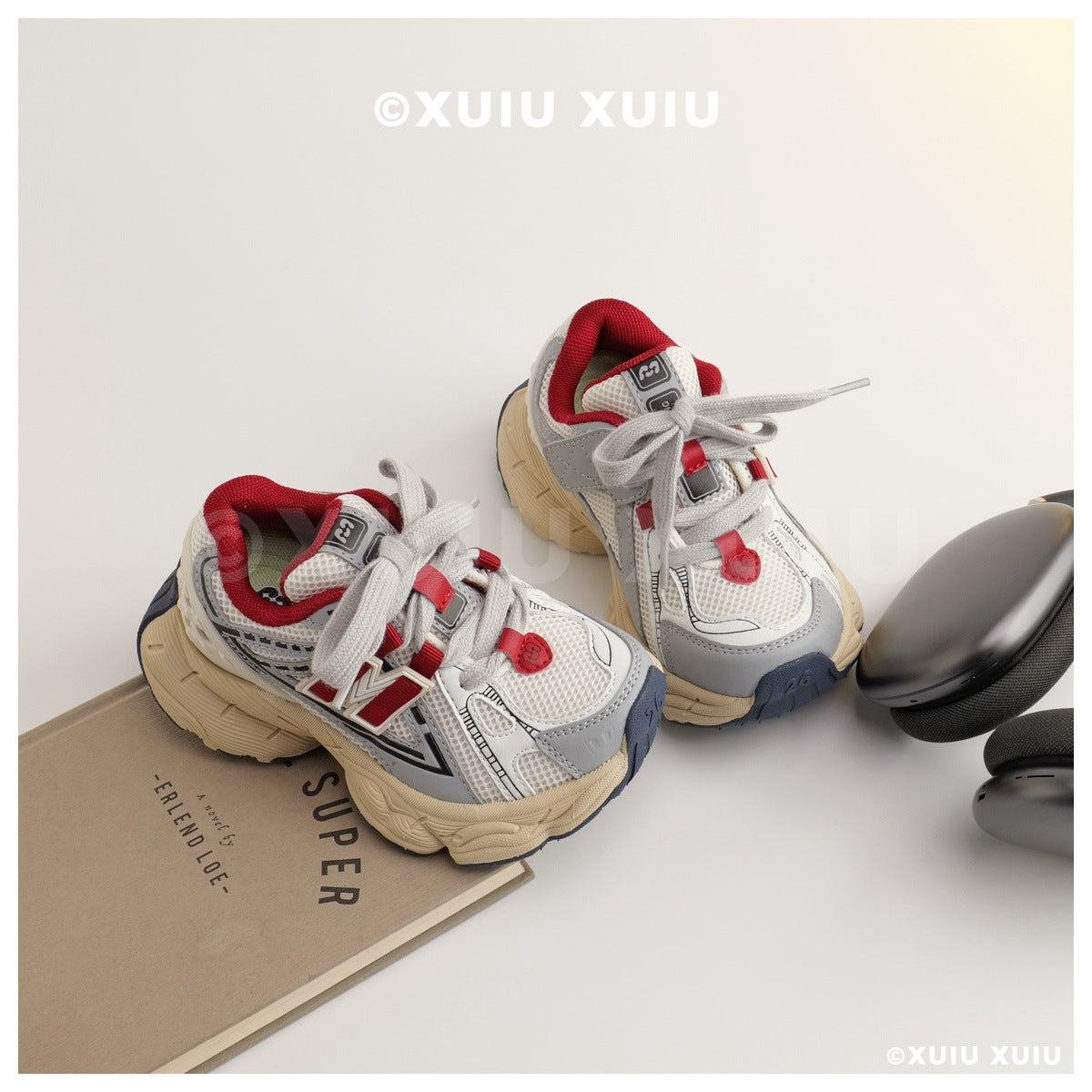 Children's American Stitching Needle Retro Clunky Double Kid's Sneakers